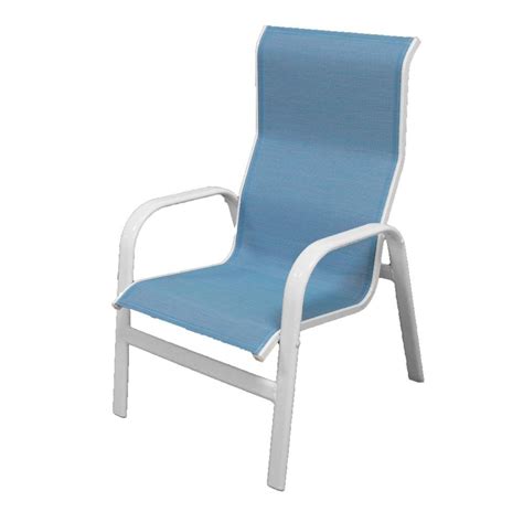 white sling back patio chairs